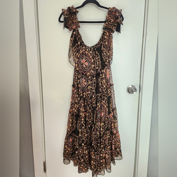 Misa Micaela Off the Shoukder Printed Maxi Dress Medium - Picture 4 of 9